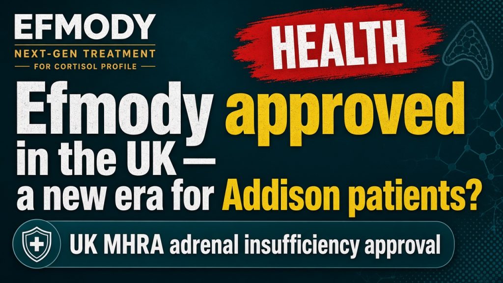 UK MHRA approves Efmody (modified-release hydrocortisone) for adrenal insufficiency